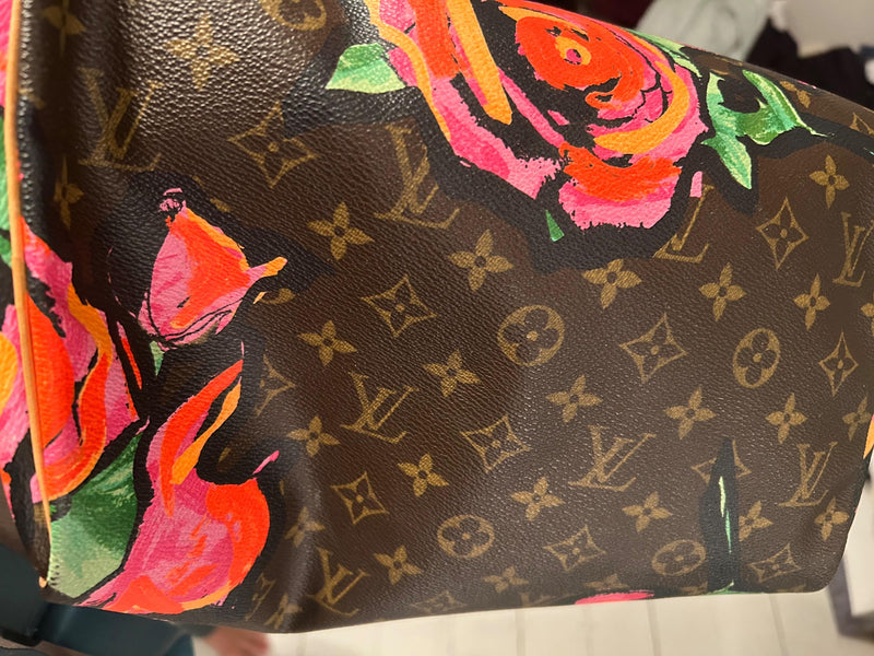 Stephen Sprouse Multicolor Monogram Roses Coated Canvas Speedy 30
