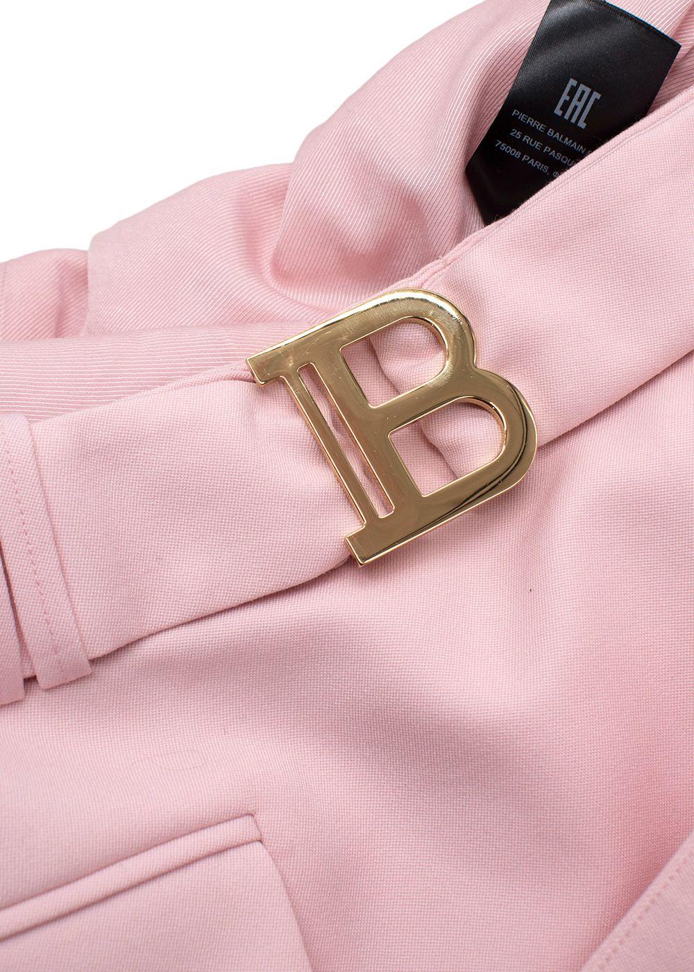 Balmain Pink Belted Mini Skirt