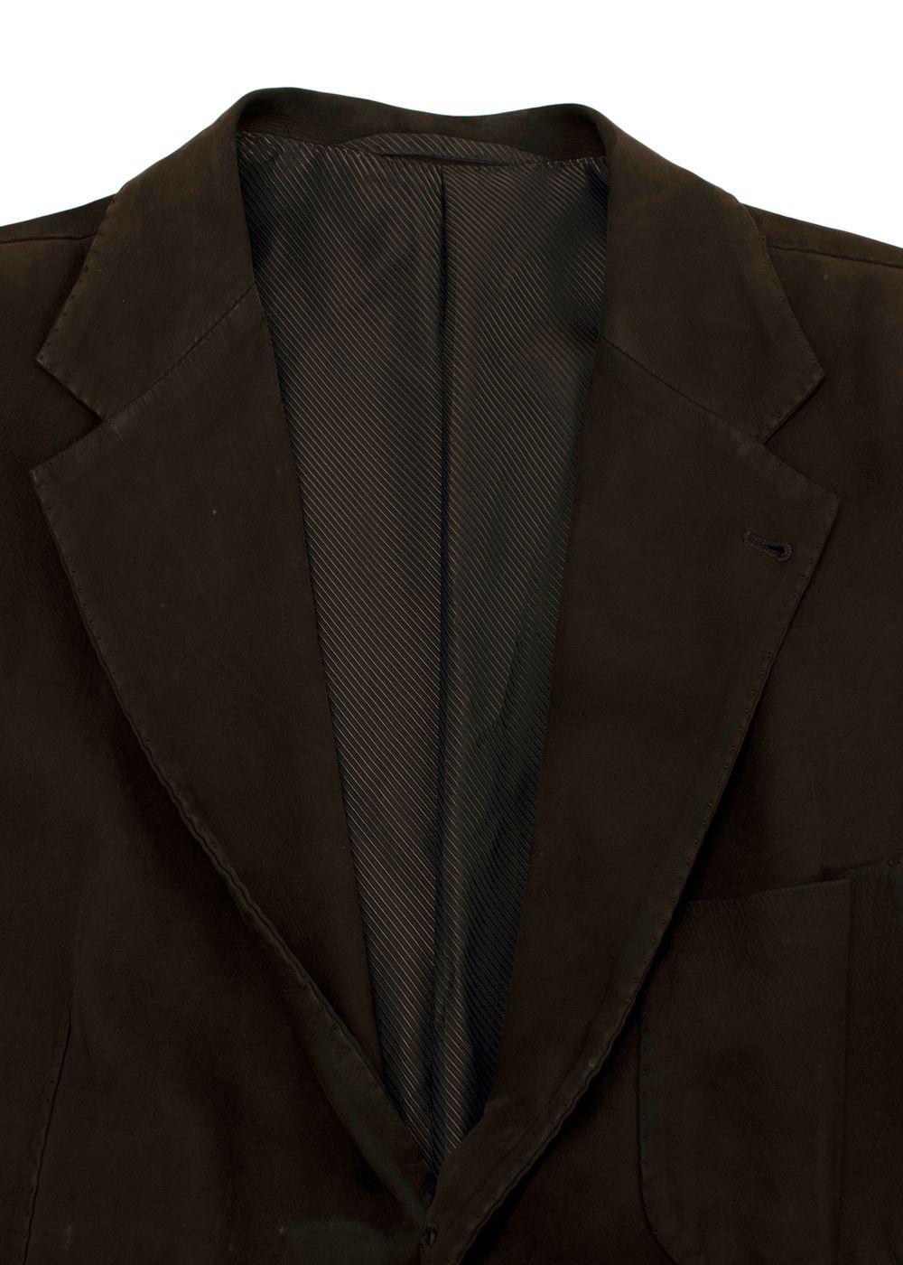 Franck Namani Dark Brown Suede Tailored Jacket