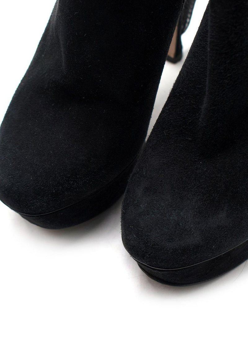 Nicholas Kirkwood black suede platform ankle boot