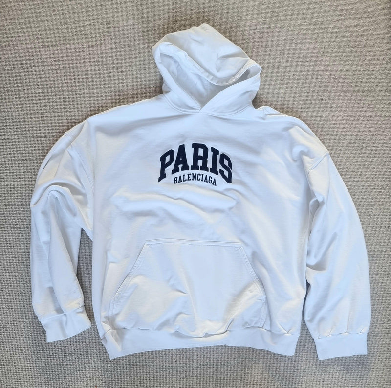 Balenciaga White Cotton Hoodie