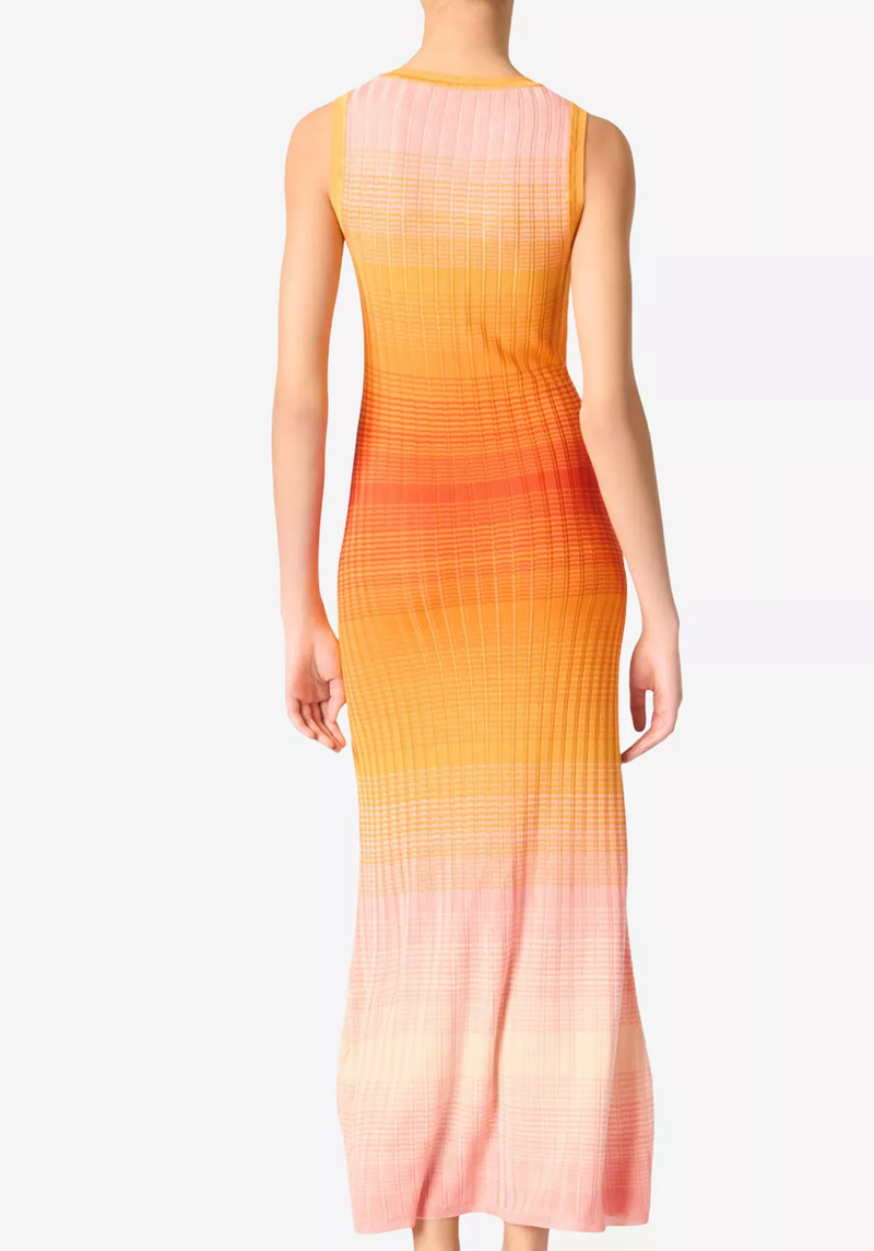 Maje Tie-Dye Ribbed Knitted Maxi Dress