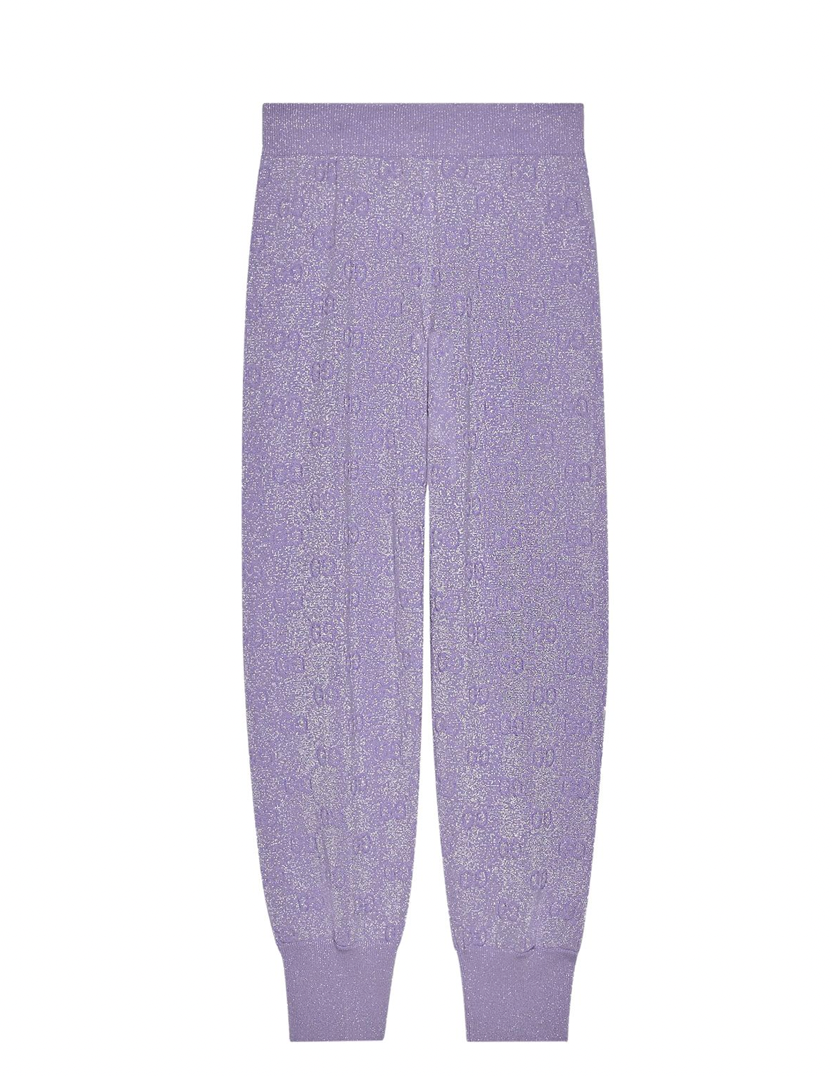 Gucci Lilac Metallic Cuffed Monogram Sweatpants