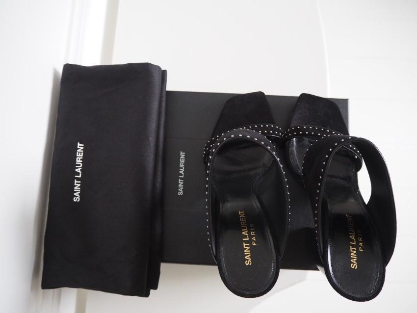 Saint Laurent Micro Studded Oak Mules