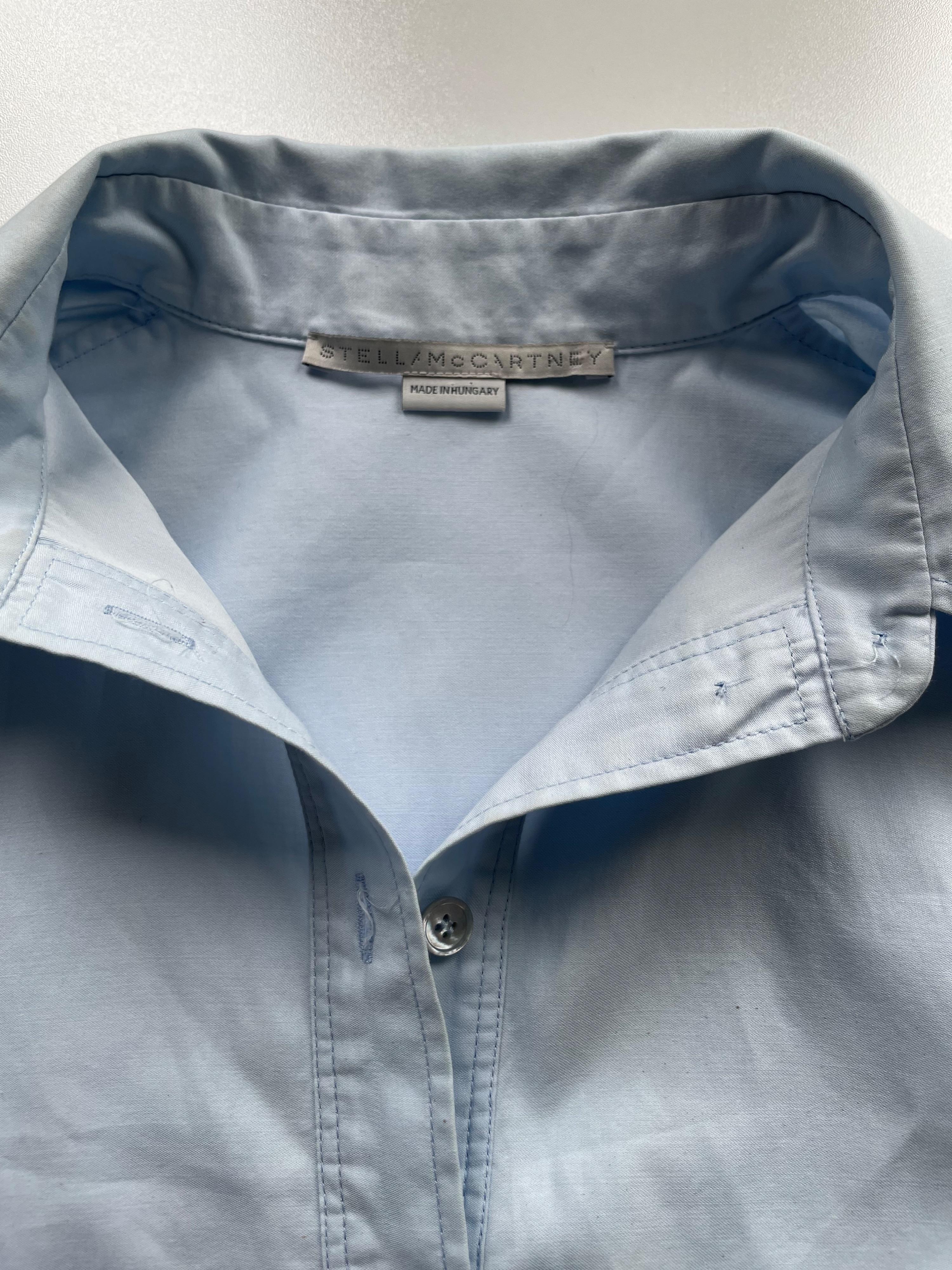 Light blue cotton shirt dress
