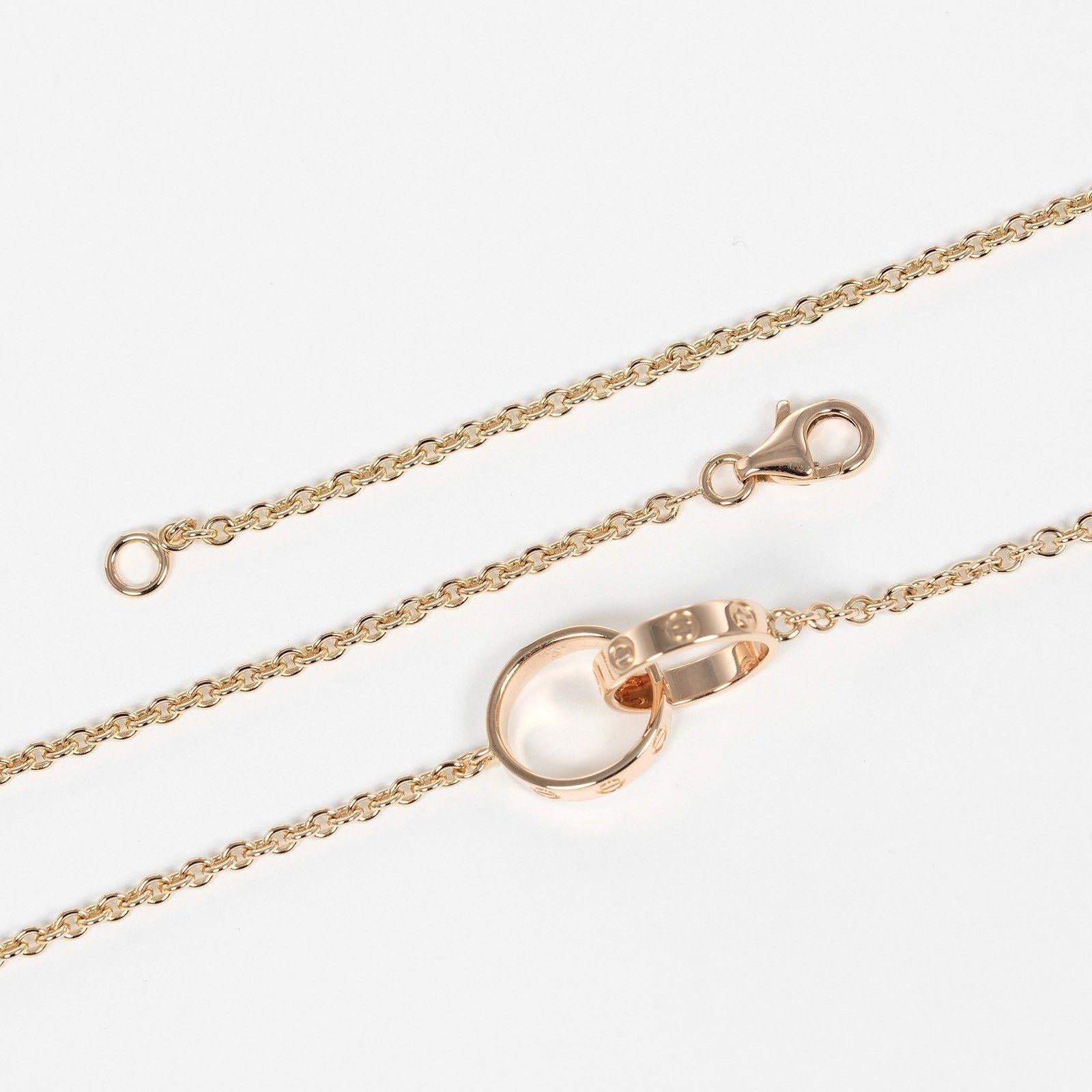 Cartier Rose Gold Intertwined Love Ring Necklace