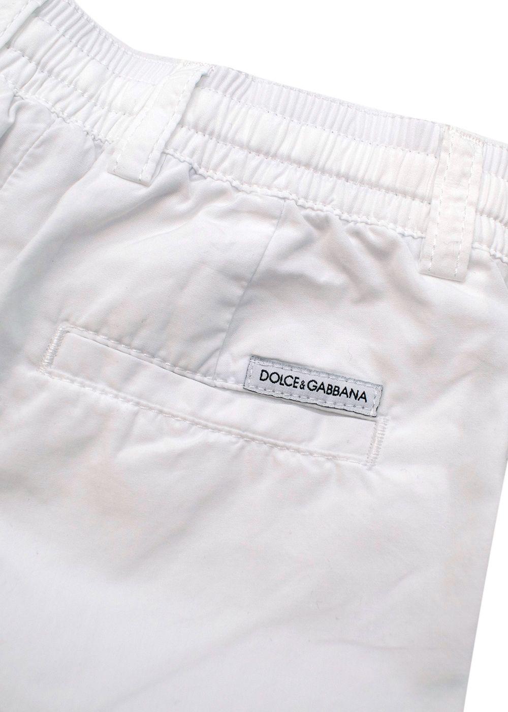 Kids White cotton cargo trousers