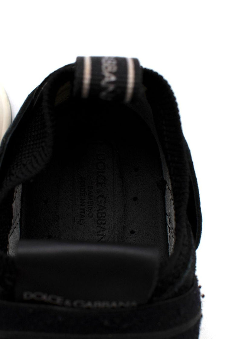 Black suede & mesh logo trainers
