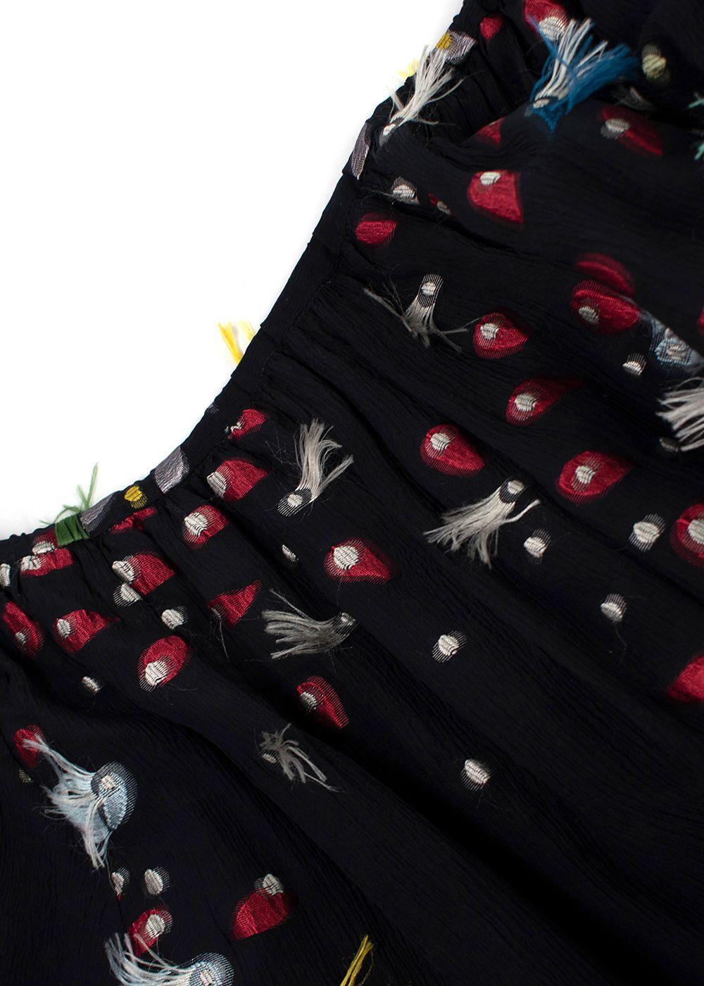 Chloe Black Bardot Embellished Silk Blouse