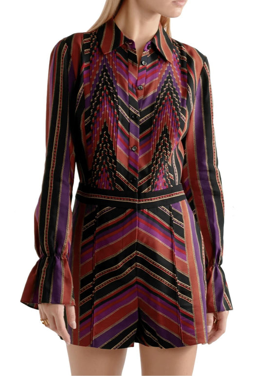 DVF Printed Wool & Silk Ariella Playsuit