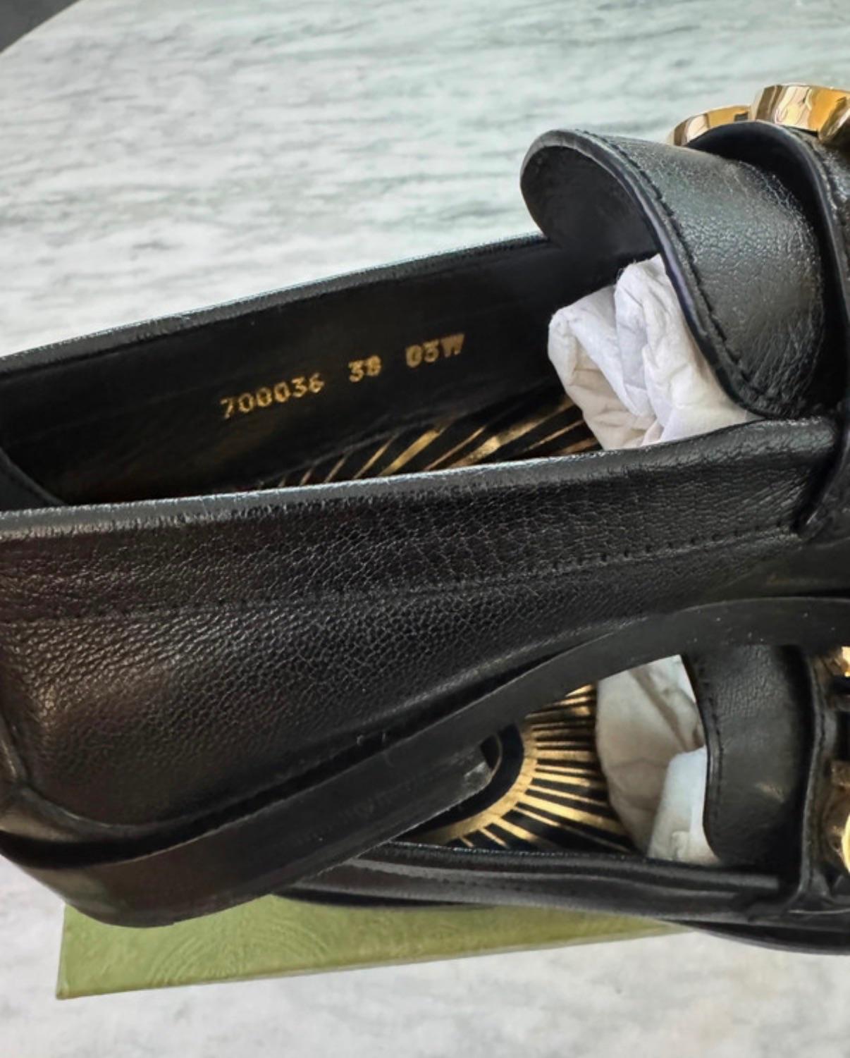 Gucci Black Leather Gucci Loafers
