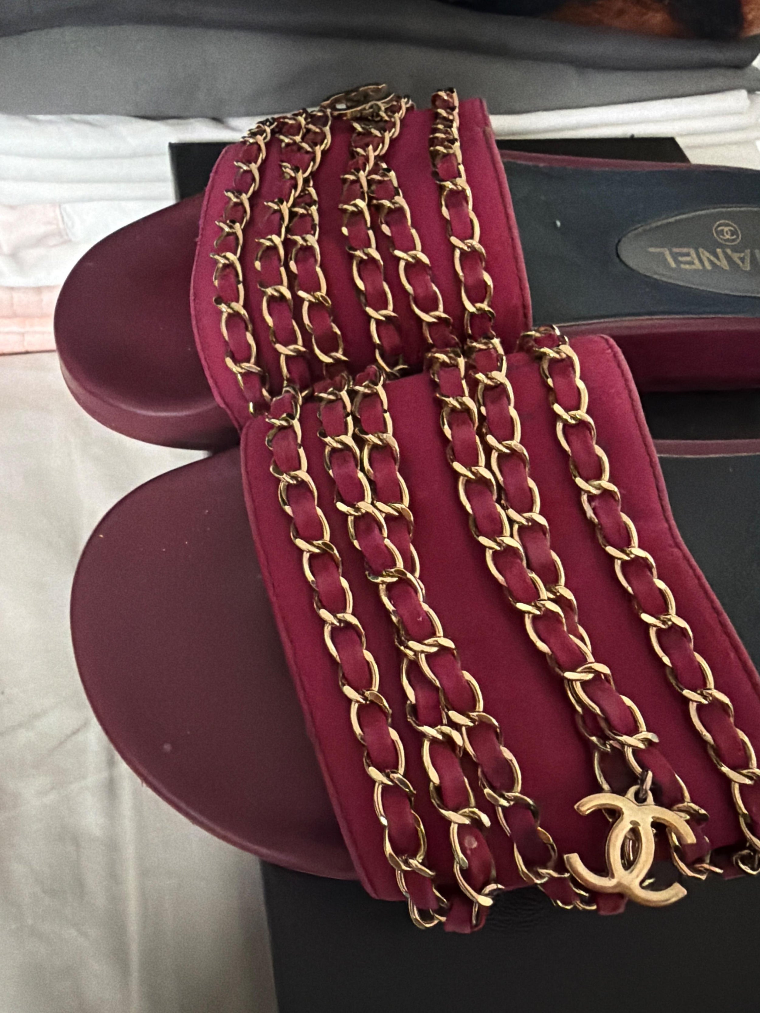 Chanel Chain Embellished Slides