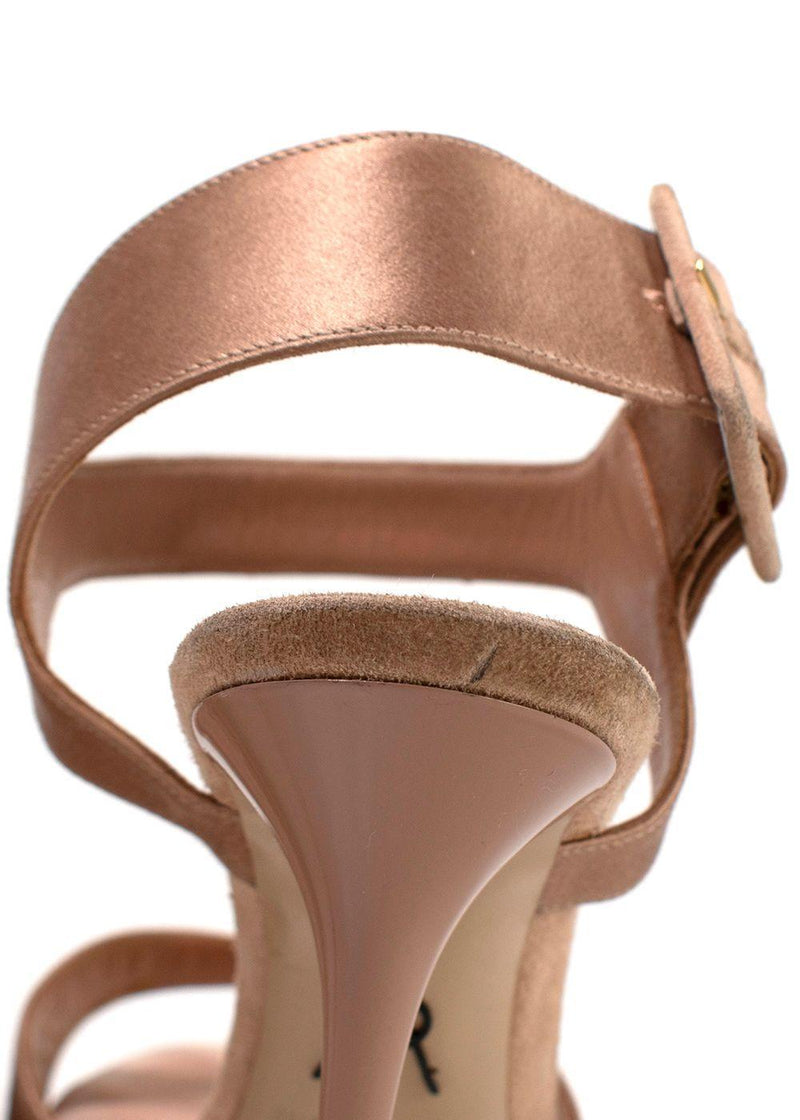Paul Andrew Satin Nude Sandals
