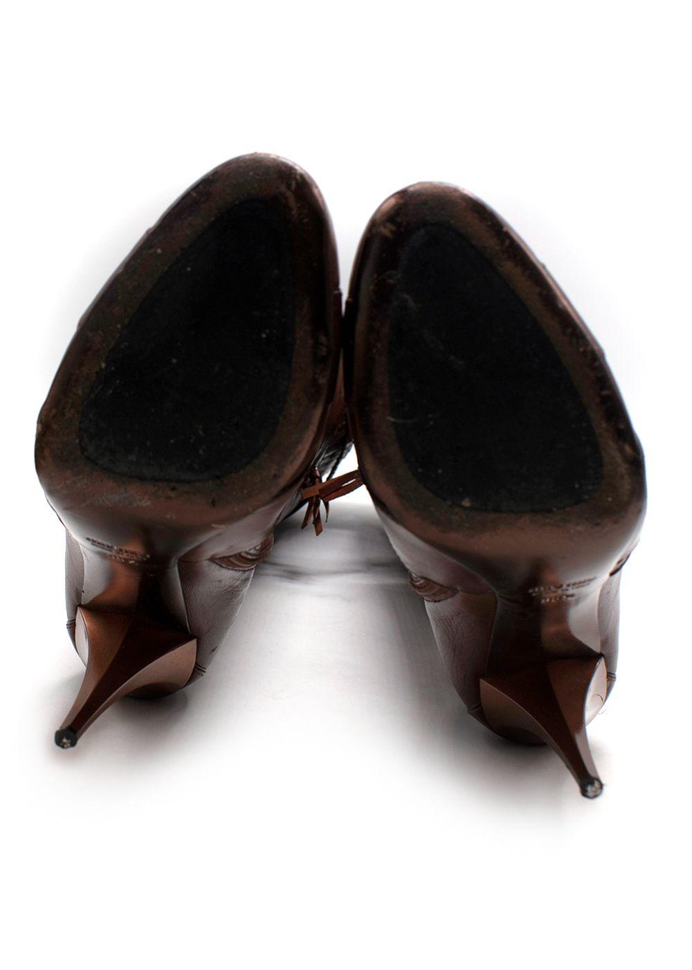 Miu miu Brown Leather High-Heel Knee Boots
