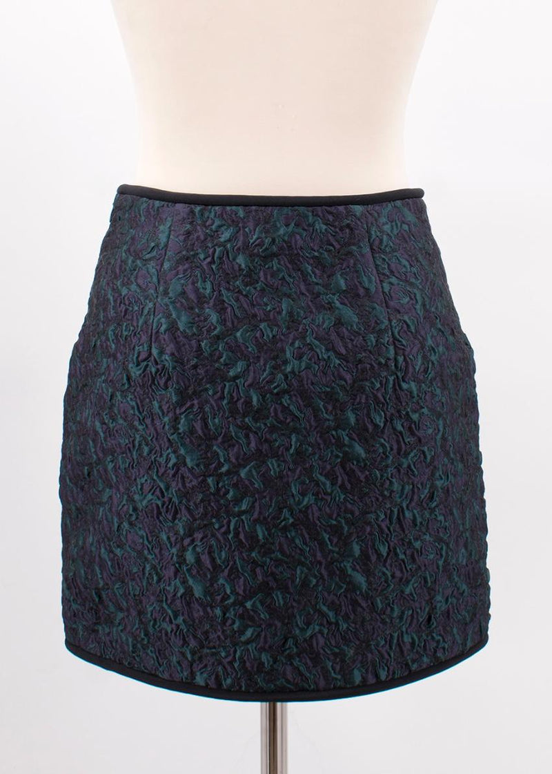Phillip Lim Green and Navy Textured Skirt