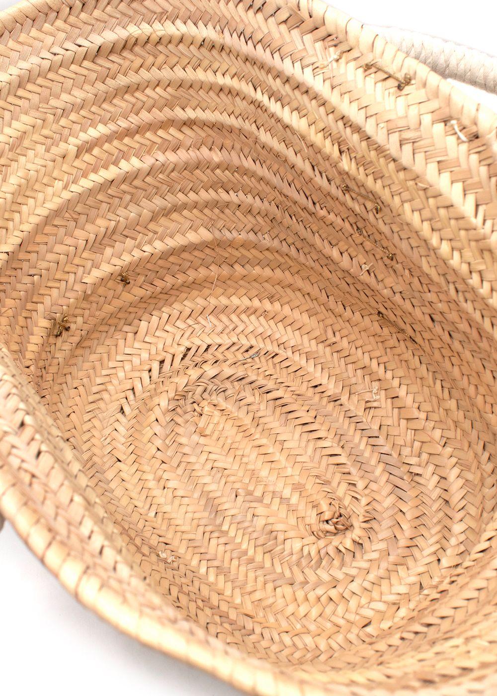 Zeus + Dione Beige Scorpio Wicker Basket Bag