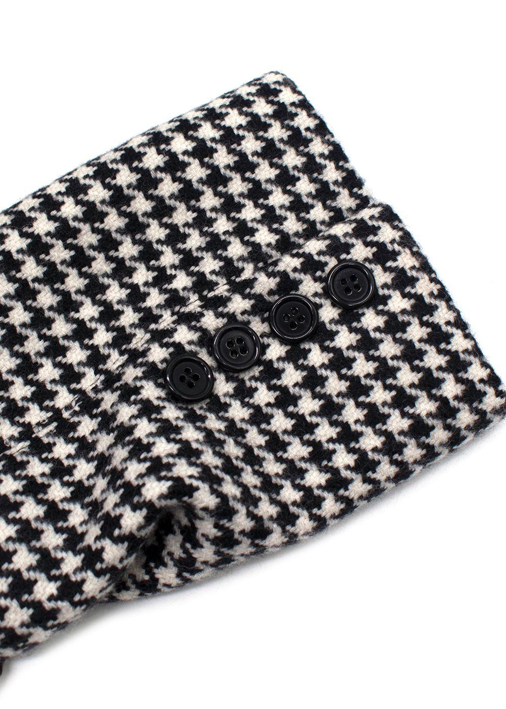 MaxMara Black And White Houndstooth Single Breasted Wool Blazer
