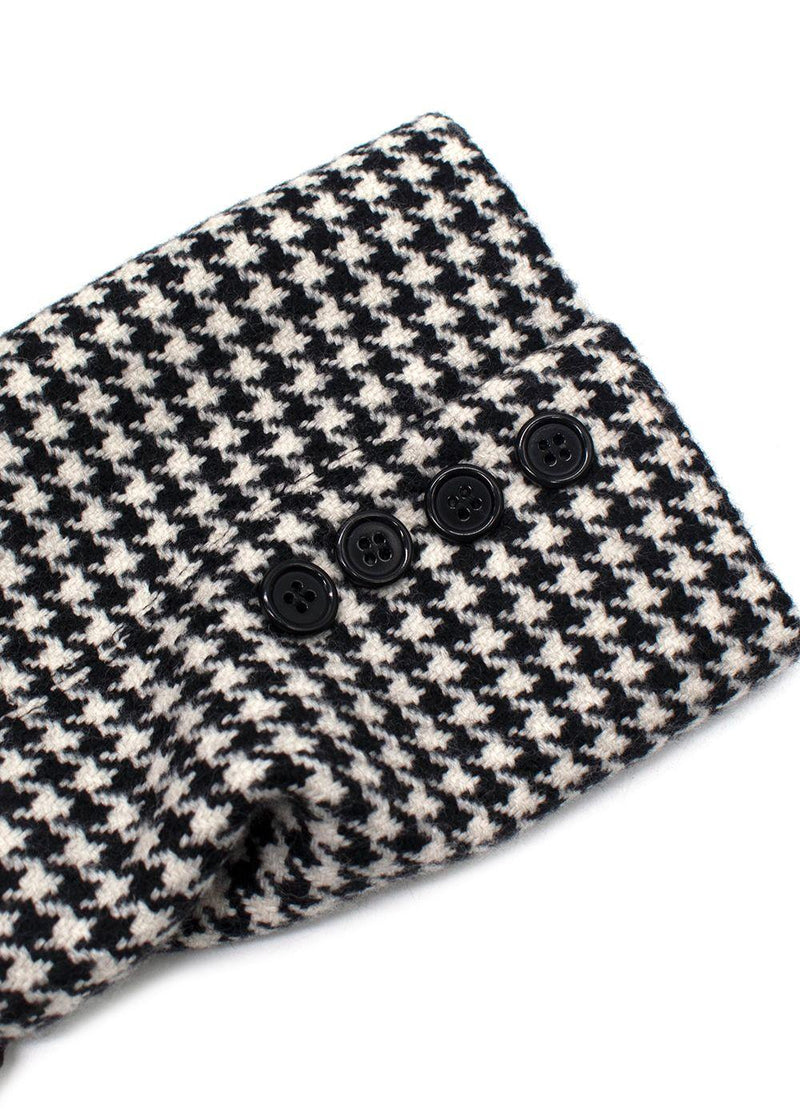 MaxMara Black And White Houndstooth Single Breasted Wool Blazer