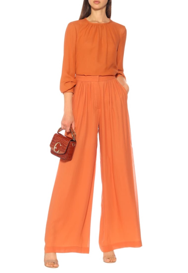 Max Mara Dolly Silk Georgette wide leg pants