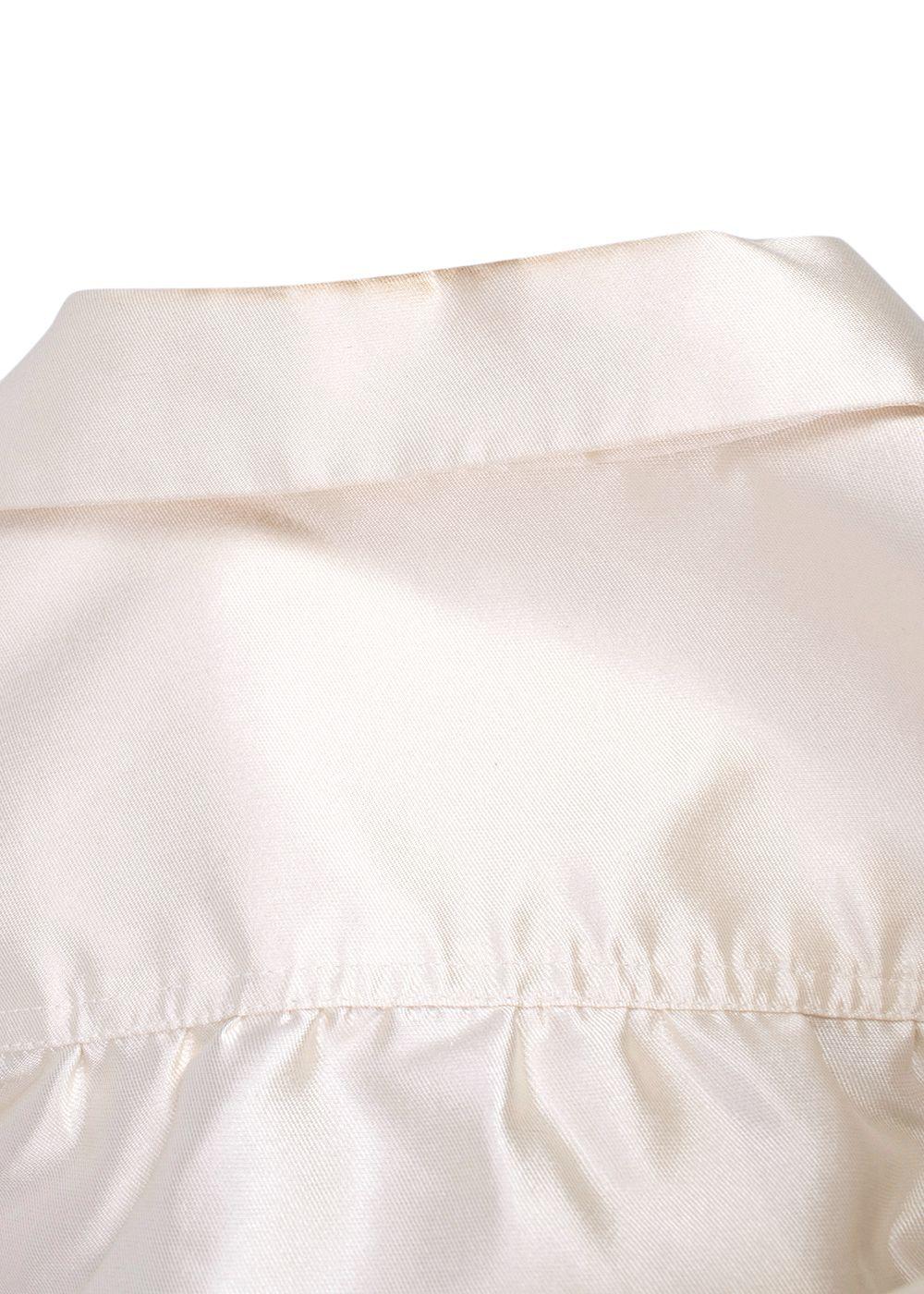 Stewart Parvin Cream Satin Crystal Detail Button Shirt