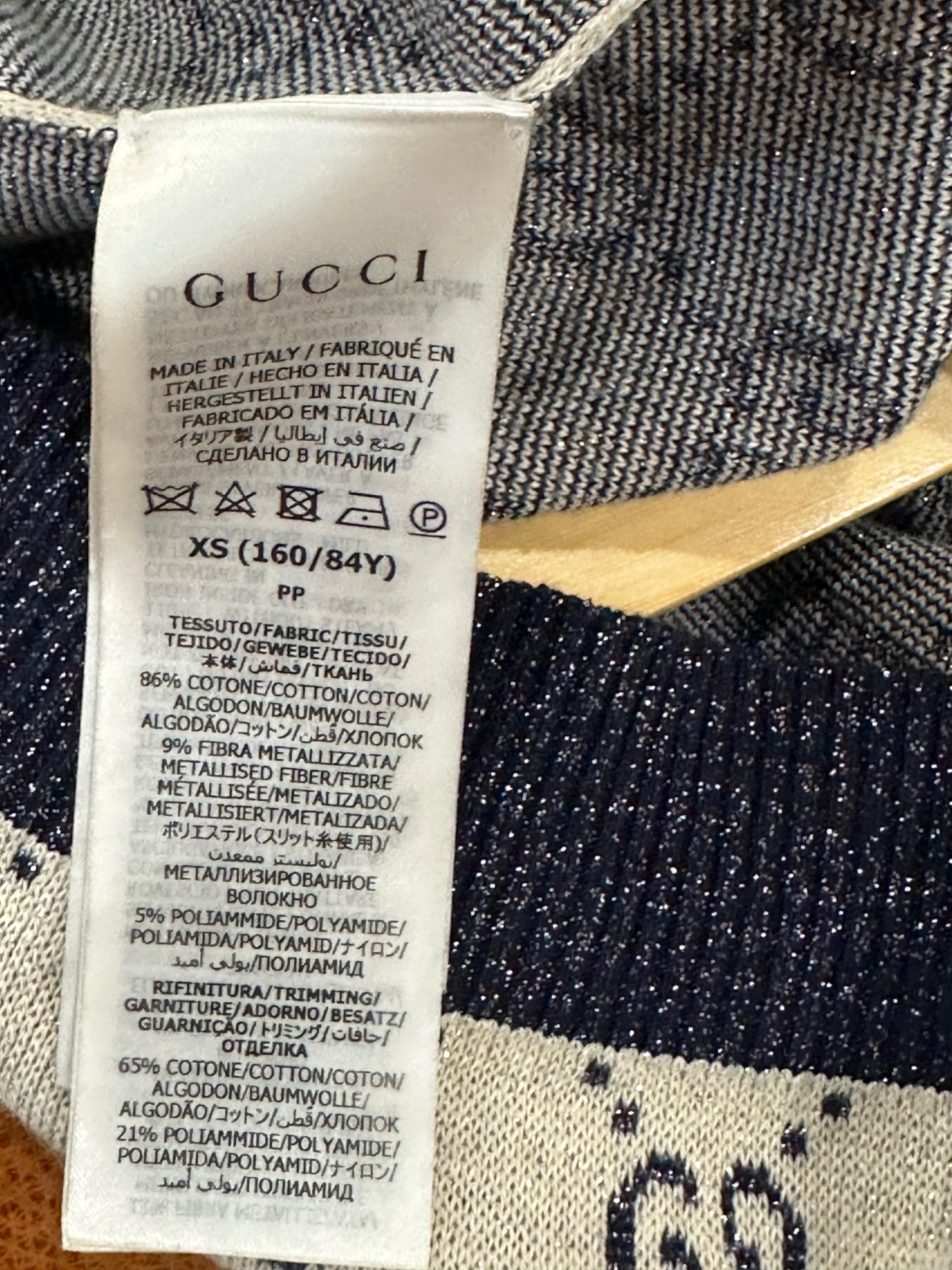 Gucci Metallic Monogram Short Sleeve Jumper