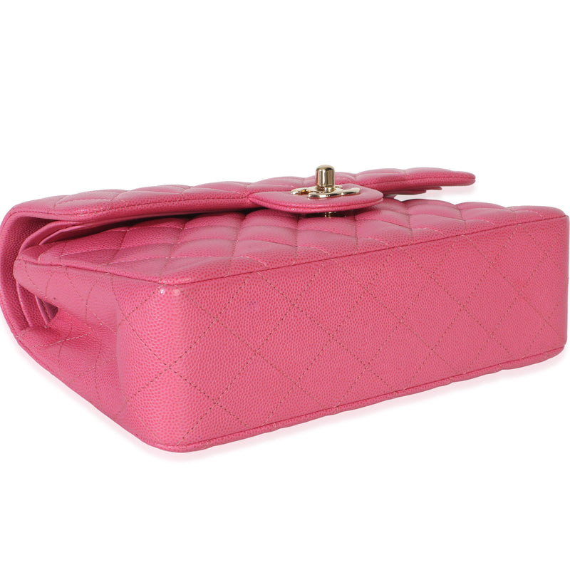 Chanel  Pink Quilted Caviar Small Classic Double Flap Handbag