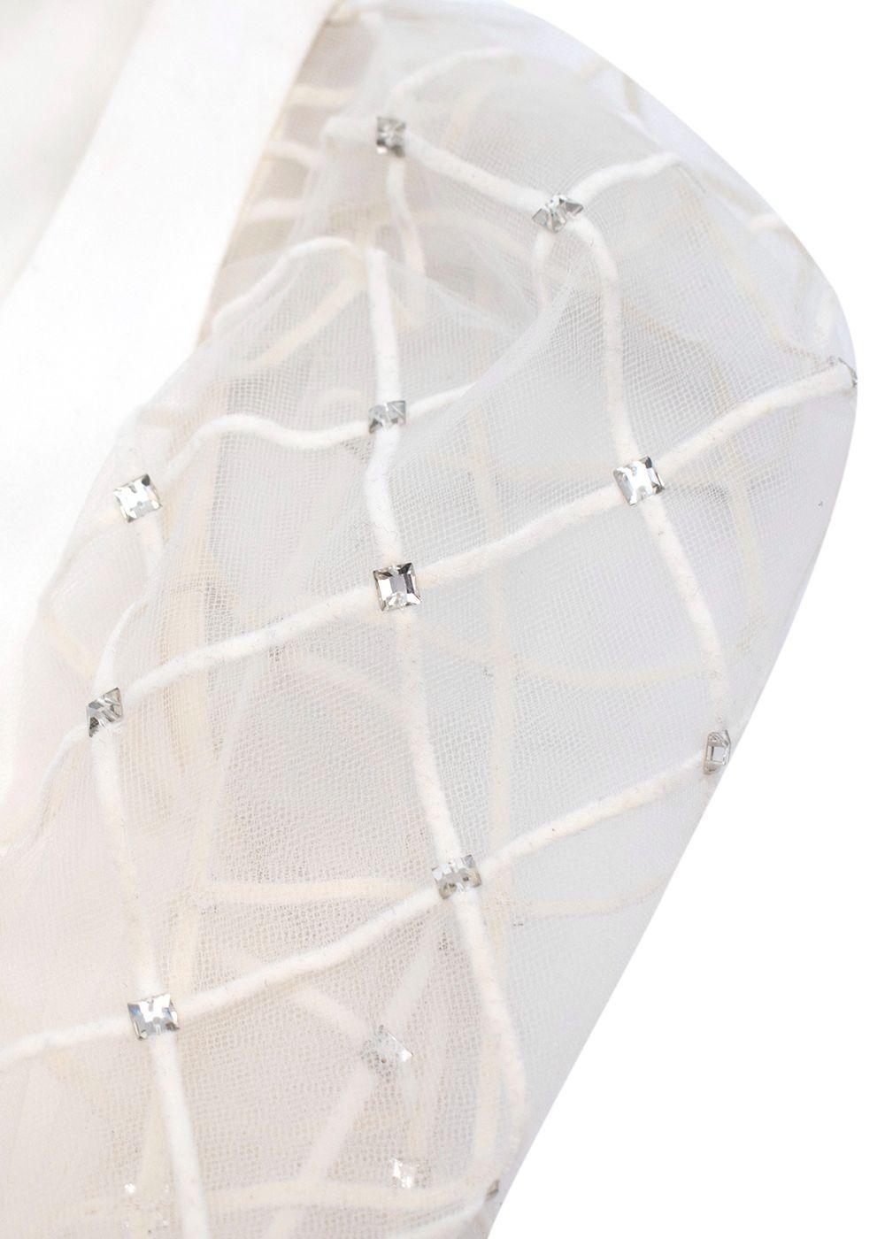 Ivory Mesh Panelled Mini Dress