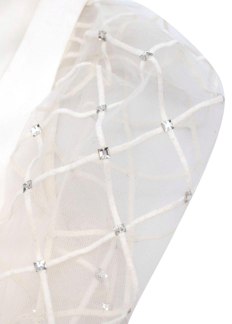 Ivory Mesh Panelled Mini Dress
