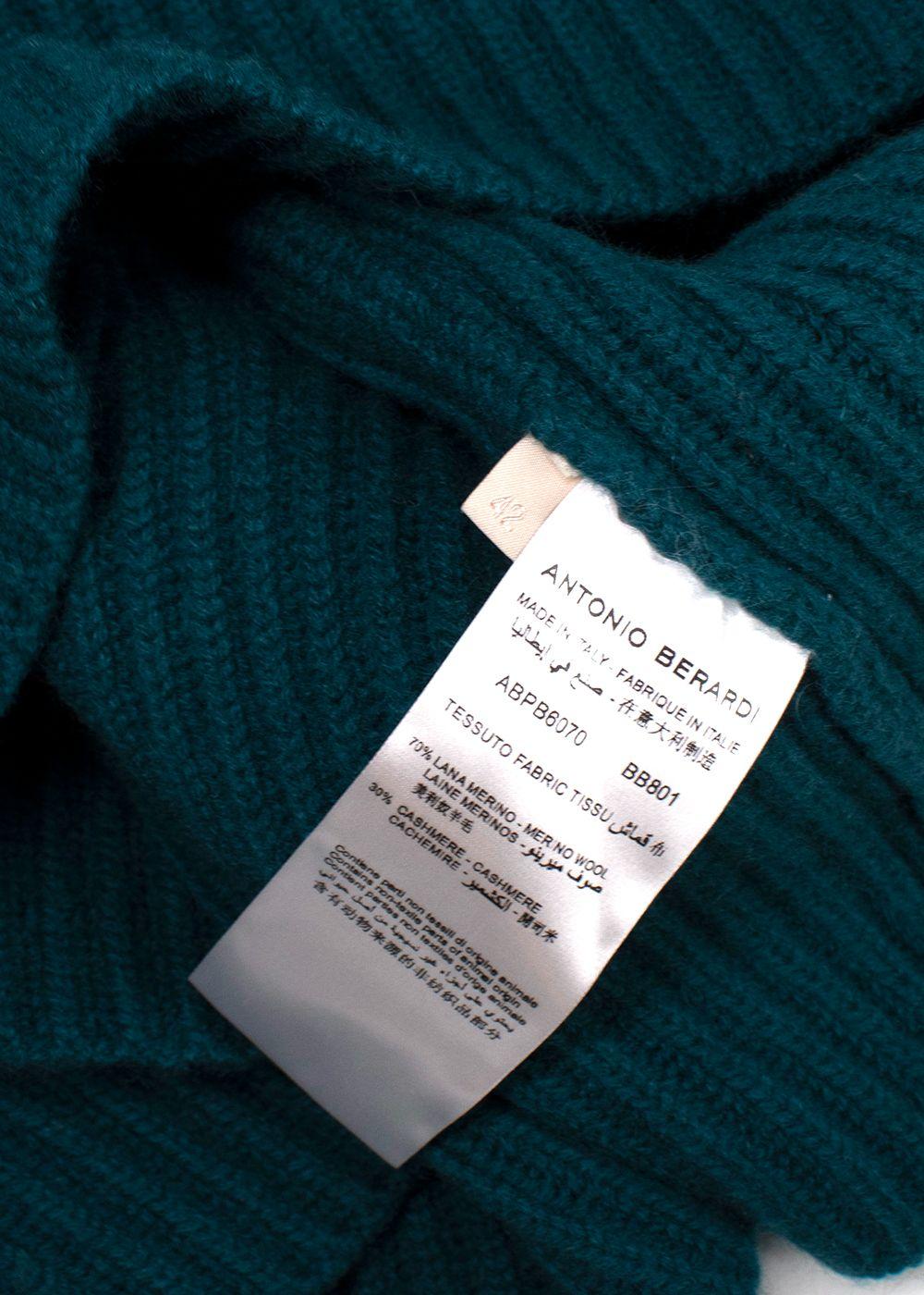 Antonio Berardi Teal Cold-shoulder Merino wool & Cashmere Jumper