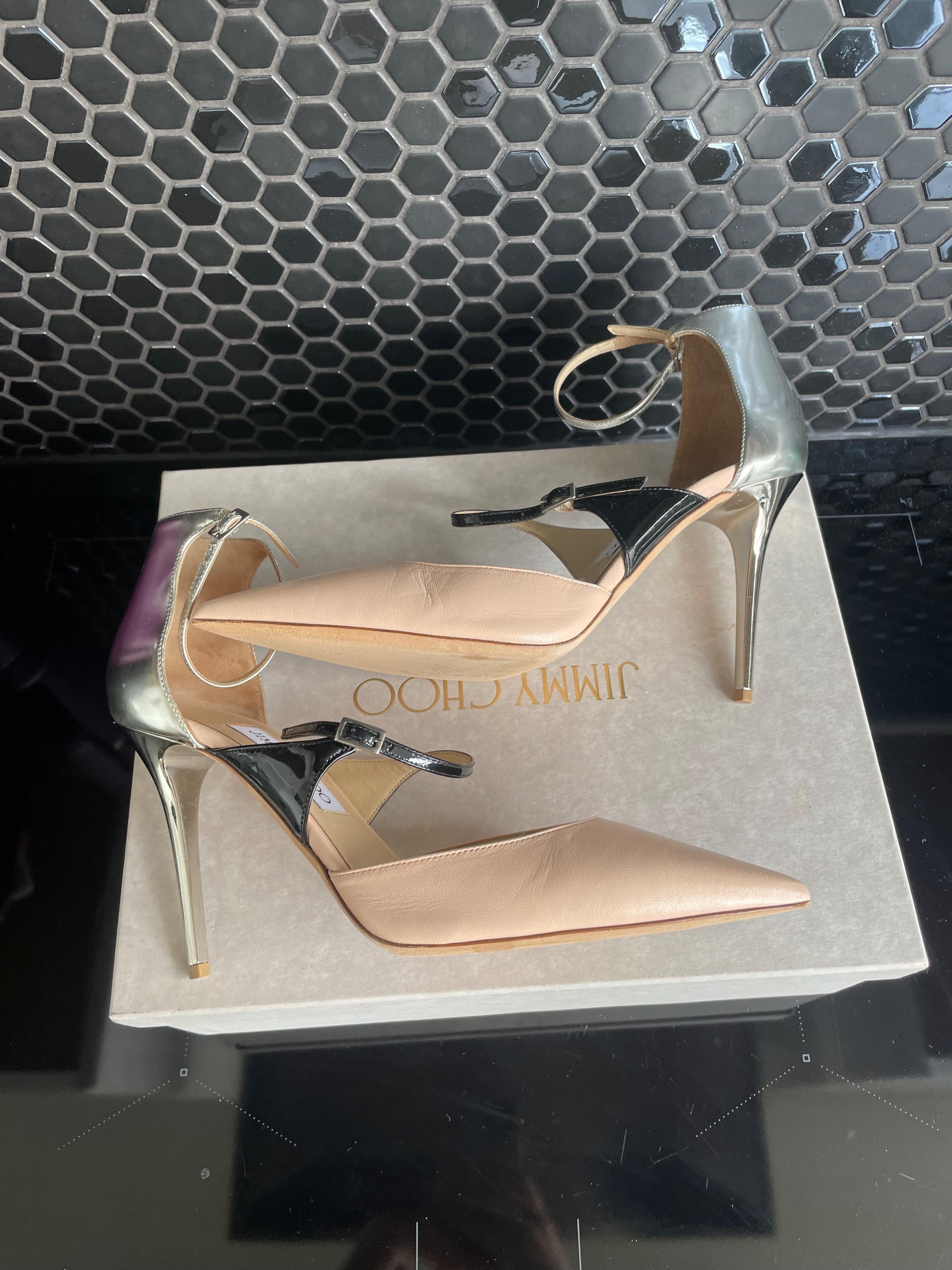 Jimmy Choo Tri ColourAnkle Strap Pumps