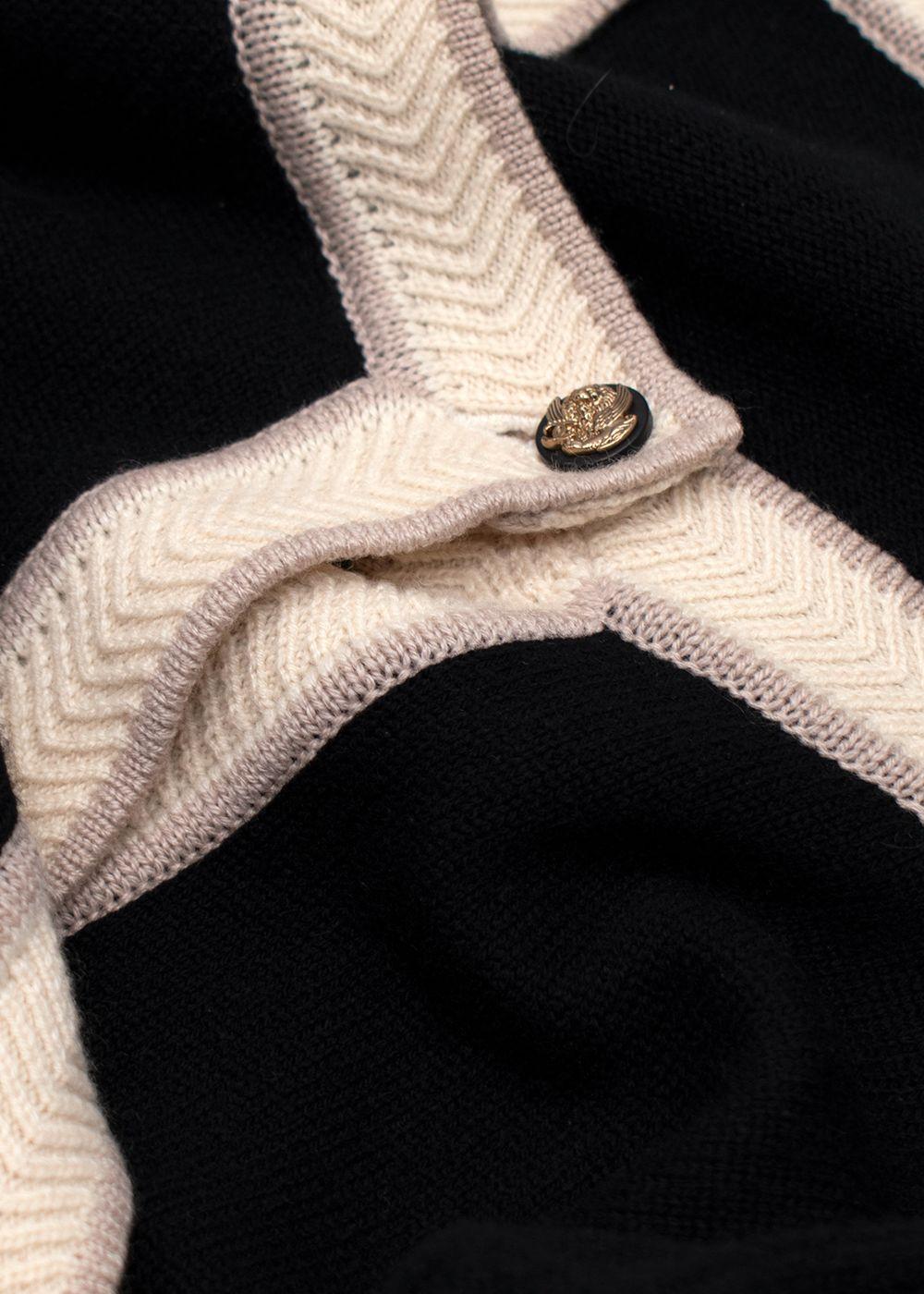 Chanel Black and Ivory Cashmere Cardigan