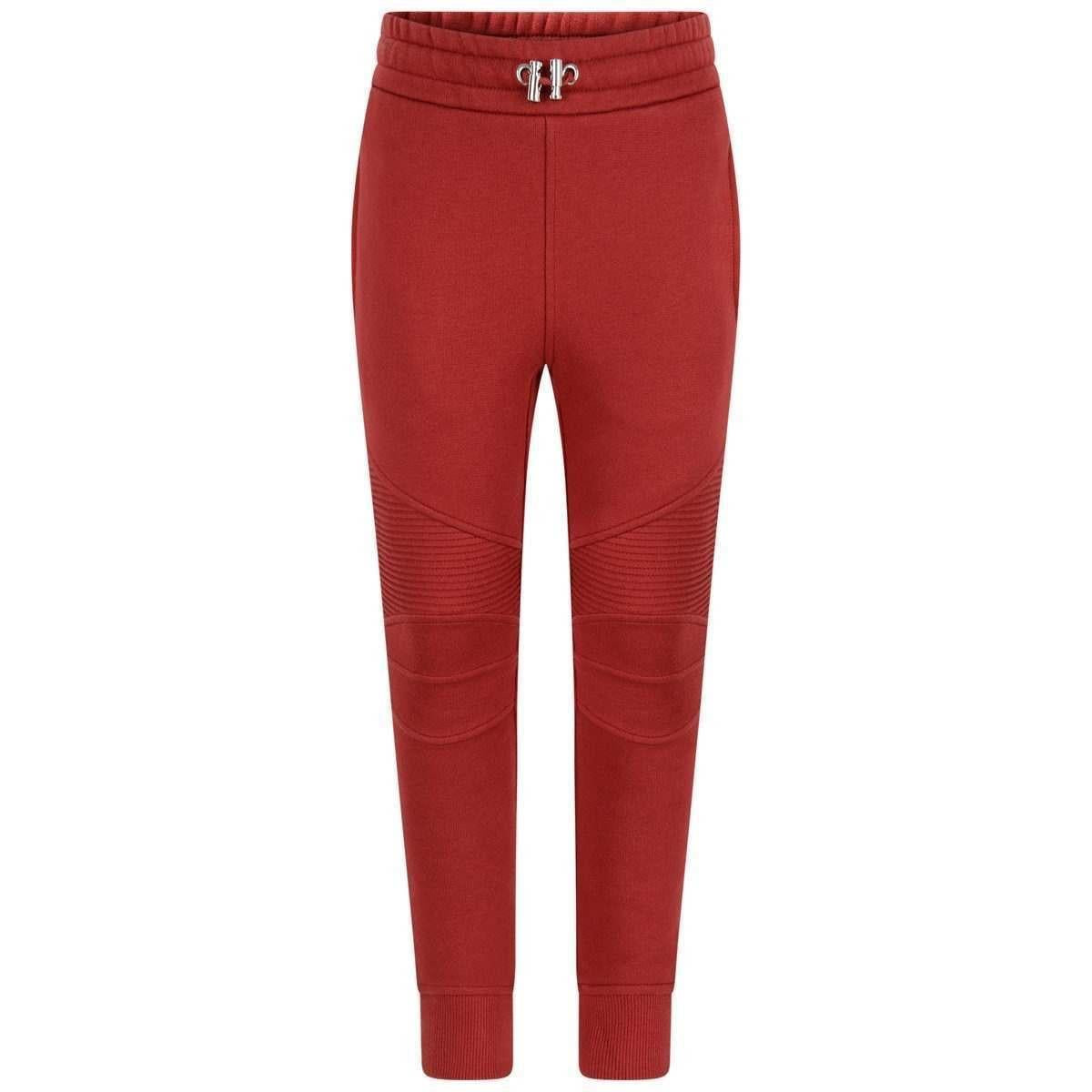 Red Cotton Jogger Trousers