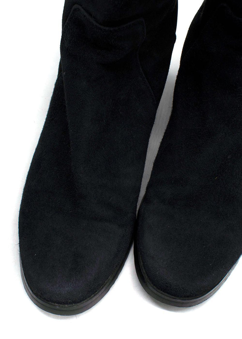 Stuart Weitzman Black 5050 Suede Knee High Boots