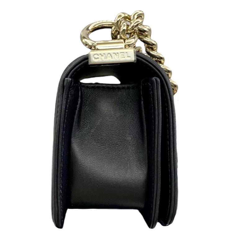 Chanel Black Chevron Mini Boy Bag
