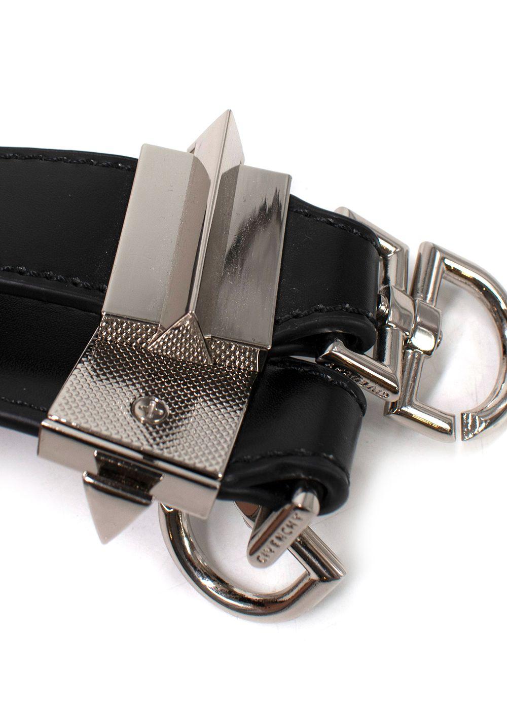 Givenchy Black Faux Fur and Leather Logo Bag Strap