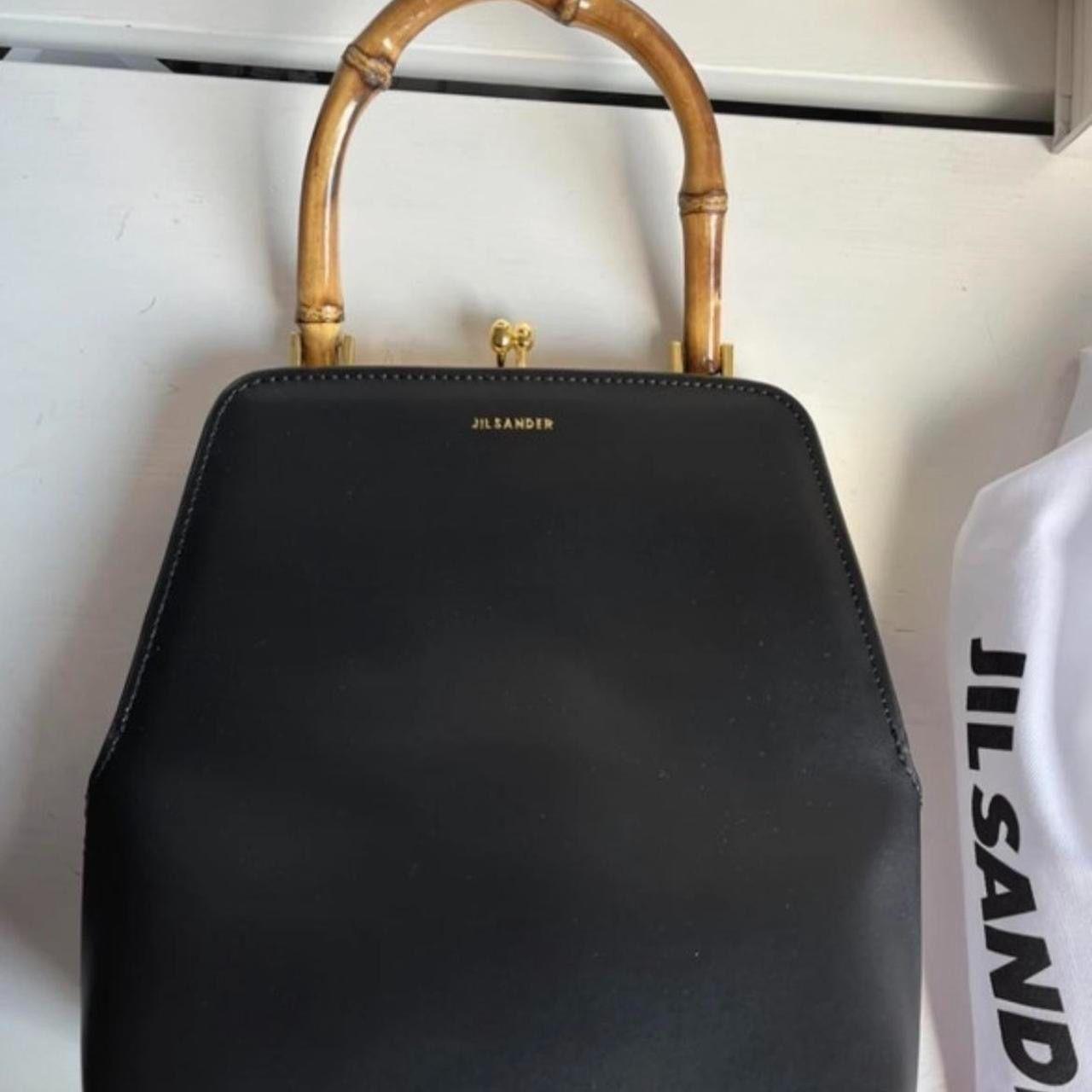 Jil Sander Black Goji Bamboo Top Handle Bag