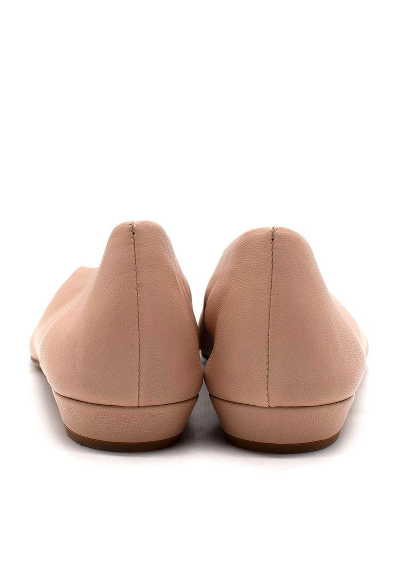 Bottega Veneta Nude Leather Almond Flat Pumps