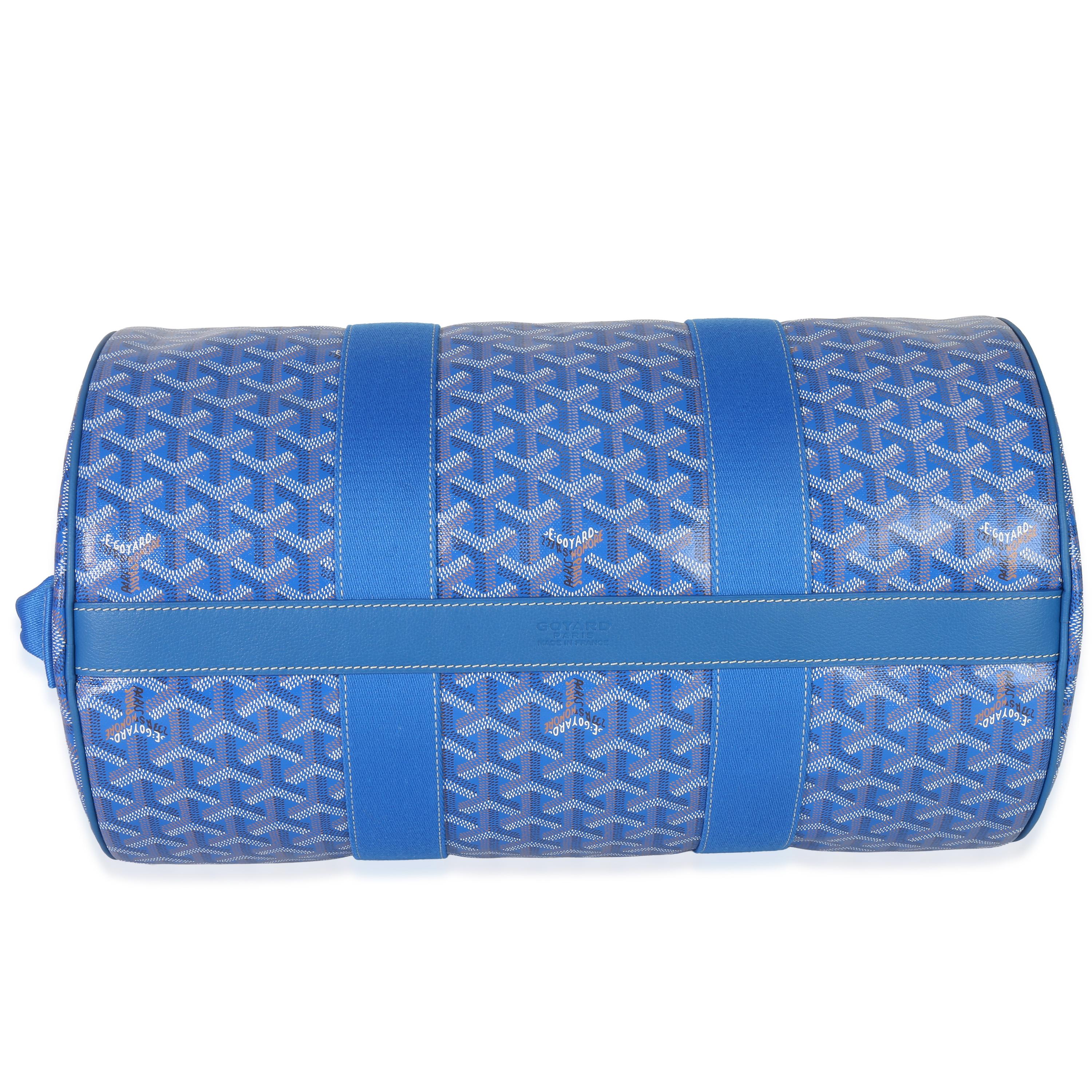 Goyard Sky Blue Goyardine Barrel 40 Sports Bag
