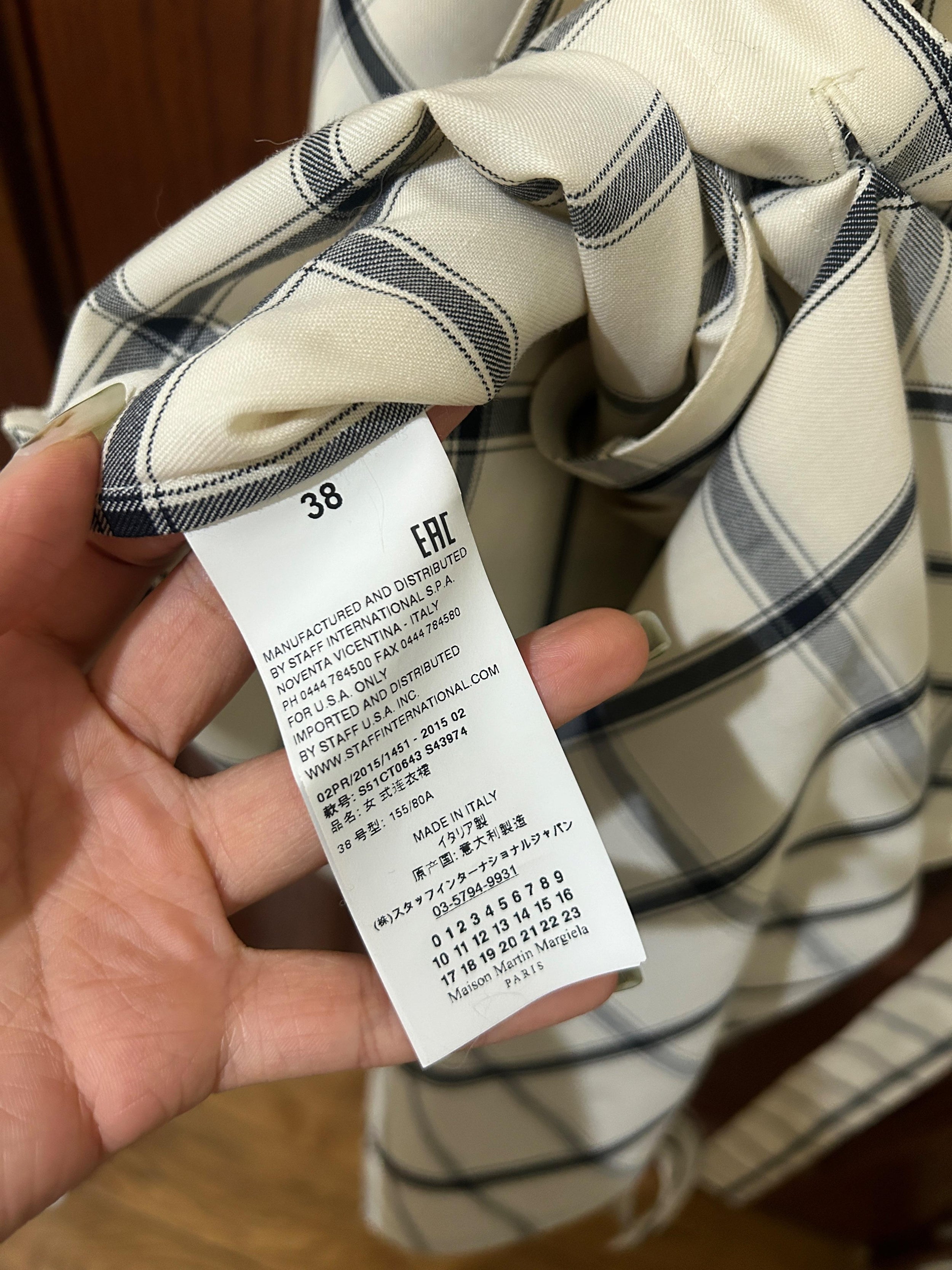 Virgin Wool Black And White Checked Shirt Dress