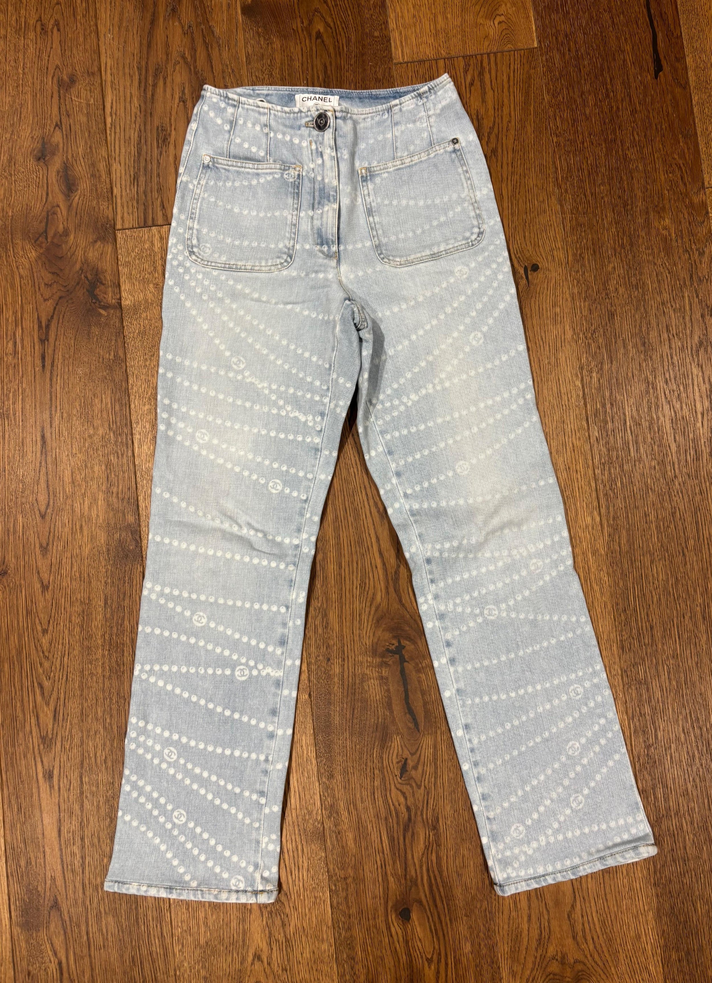 Chanel Printed Straight Jeans