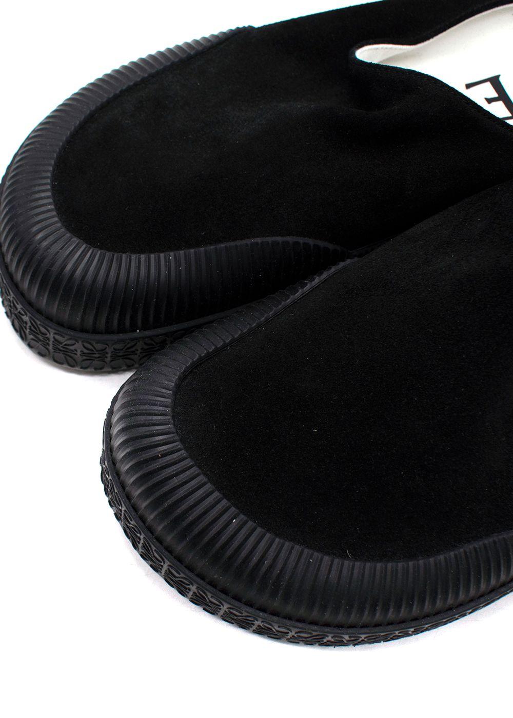Loewe Black Suede Plimsoll Mules