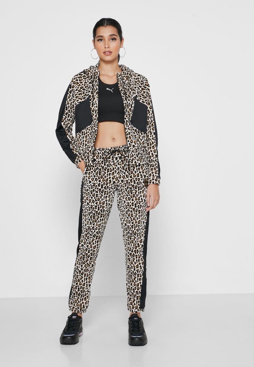 Charlotte Olympia leopard print velvet joggers