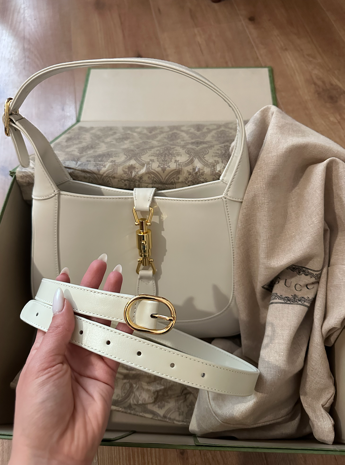 Cream Leather Jackie Bag