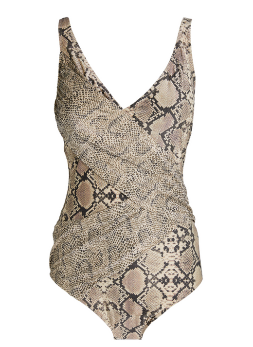 Gottex Multi Python Shaped Surplice One Piece Swimsuit