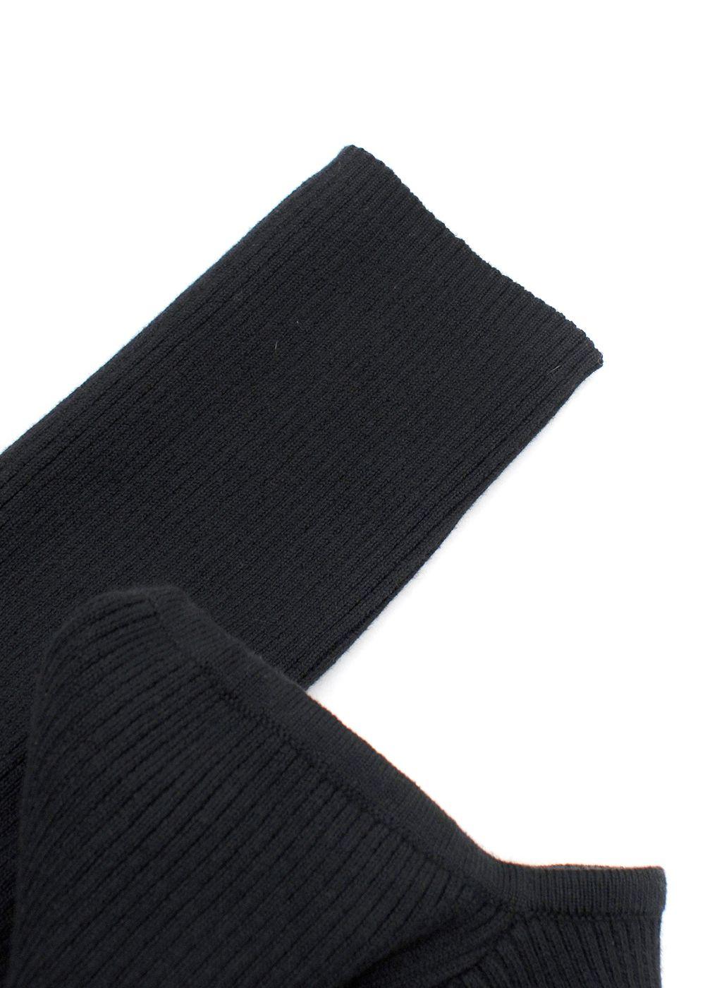 Reformation Black Ribbed Symone Cotton Sweater Dress