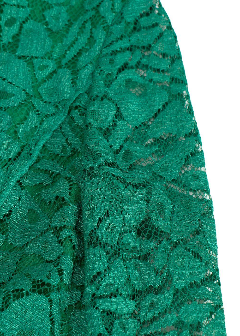 Nina Ricci Green Dentelle Lace Long Sleeve Dress