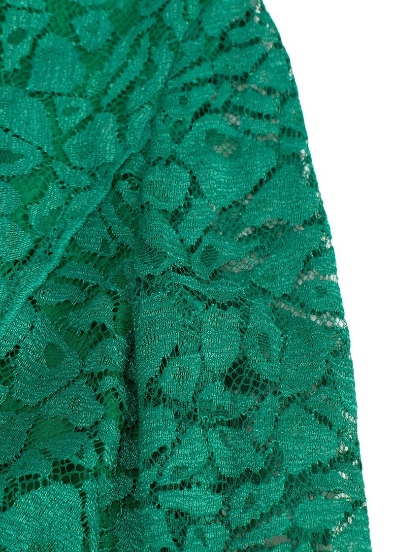 Nina Ricci Green Dentelle Lace Long Sleeve Dress