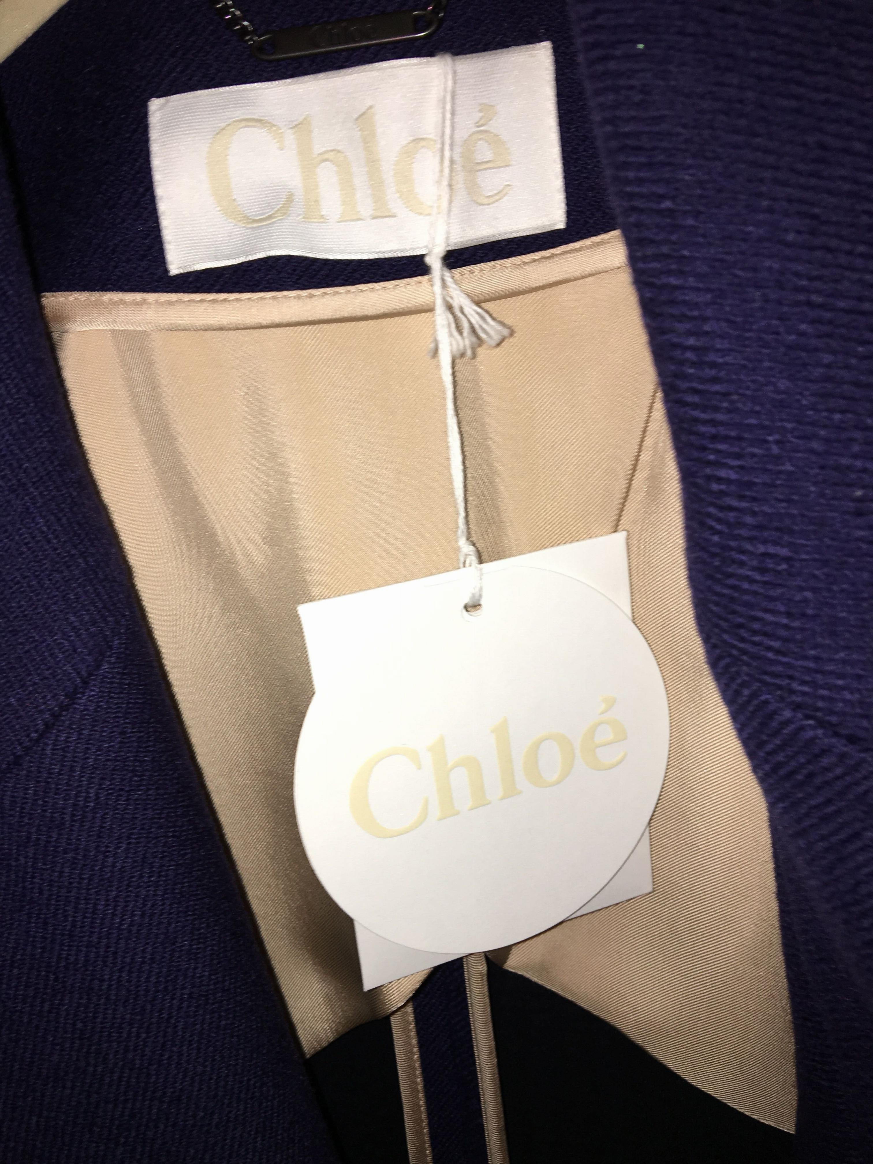 Chloe Indigo Wool-drill Coat