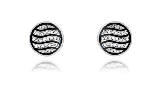 White Gold Diamond & Enamel Cufflinks