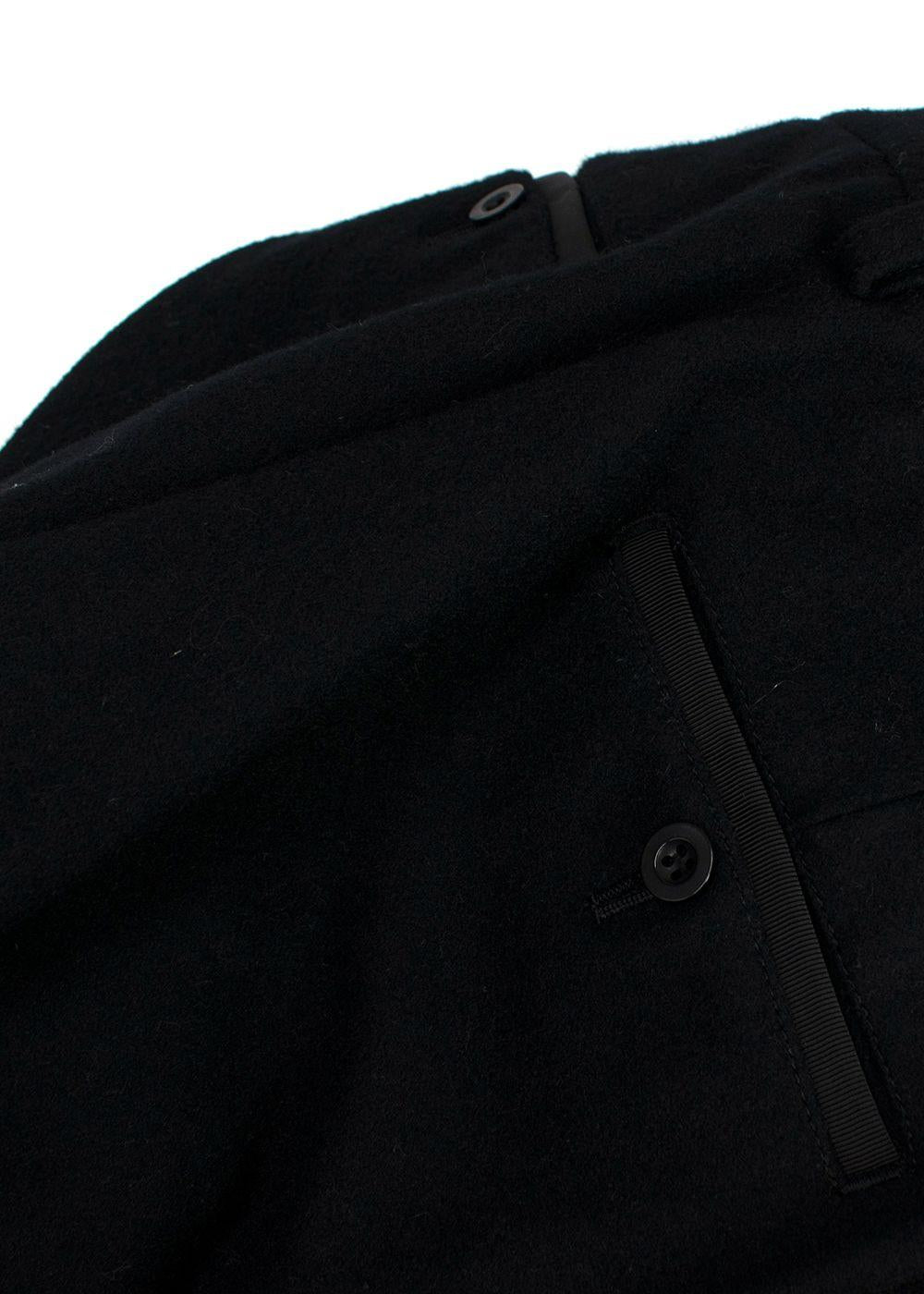 Sacai Luck Nylon Trimmed Black Wool Pants